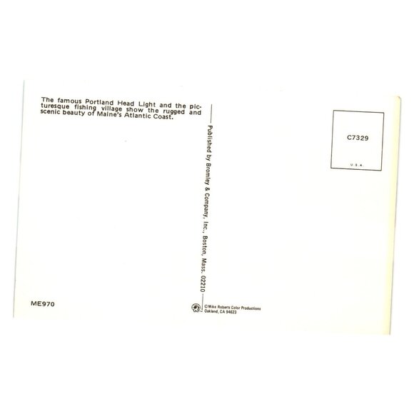 Vintage Coast Maine Postcard Portland Head Lighthouse Bromley Mike Roberts ME970 - Picture 2 of 2